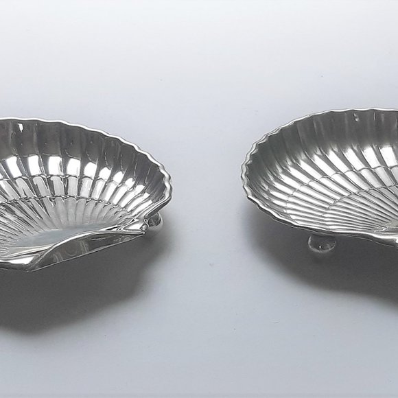 VTG BIRKS Silver PLATE SHELL SHAPED FOOTED CANDY DISH Vanity Tray 2 Available - Picture 2 of 12